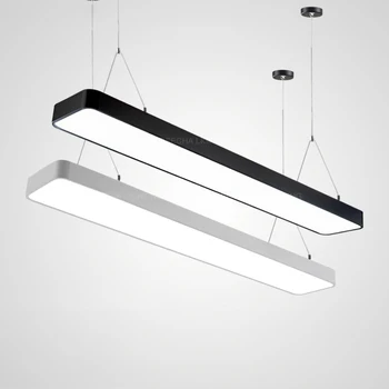 

LED office pendant light modern white/black hanging lamp in office library school supermarket store susepension luminaire lights