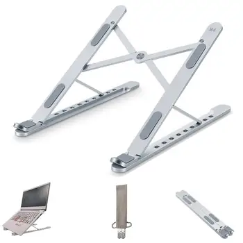 

Laptop Stand, Adjustable Aluminum Laptop Tablet Stand, Foldable Portable Desktop Holder Compatible with All Laptops