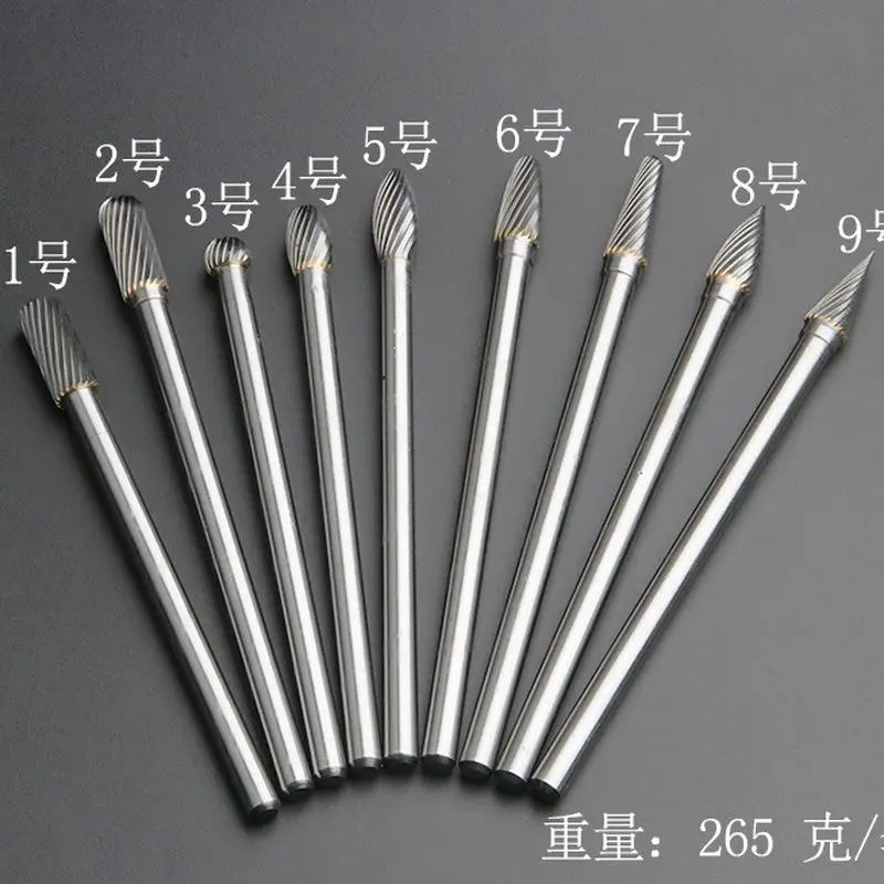 

18 Size 6x8mm Lengthen Shank Carbide Rotary Tool Carbide Hardmetal Burrs Tungsten Steel Grinding Head Wheelhead TC Cutters
