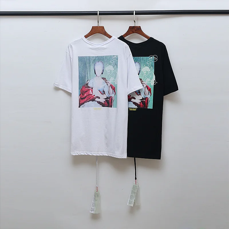 OFF-WHITE OW новая картина маслом без лица Лиза мужская пара короткий рукав Футболка оптом и в розницу