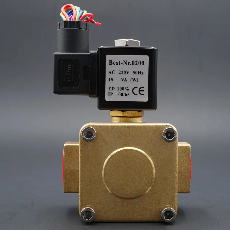 Нормально закрытый, нормально открытый Соленоидный клапан, 220V 24V высокотемпературный водяной клапан, воздушные клапаны компрессора G1/" 3/4" 1"