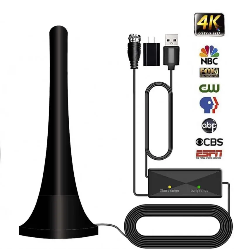 300 Mile Digital Antenna TV Indoor Amplifier Signal Booster DVB-T2 HDTV Isdb-tb Satellite Receiver Aerial | Электроника