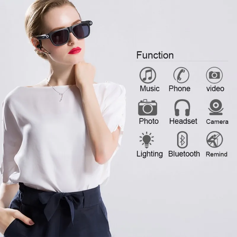 Bluetooth Смарт-очки Hands-Free Call 1080P камера видео gps навигация напоминание солнцезащитные очки