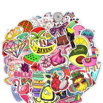 

50pcs Cute Styles Decorative Stickers Graffiti Notebook Laptop Bicycle Suitcase Luggage Stickers Student Stickers