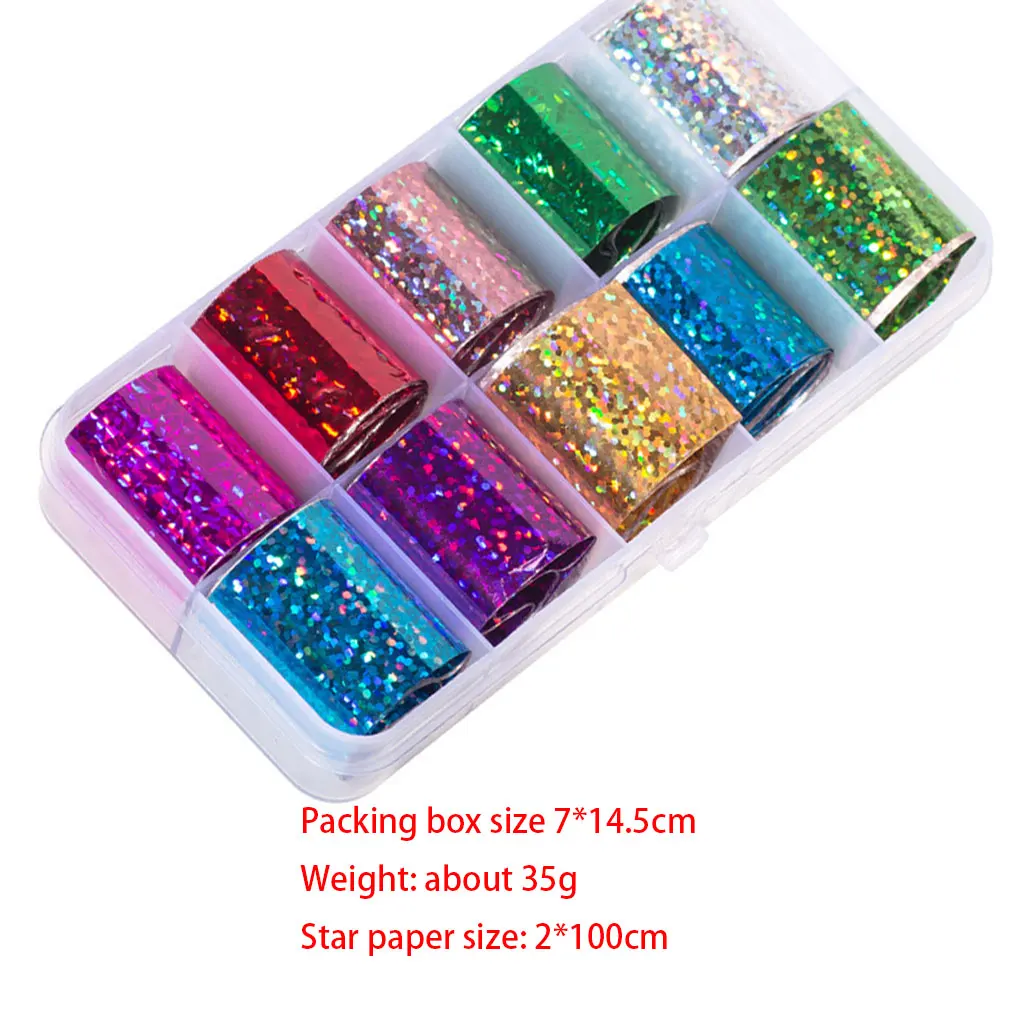 1 Box Starry Sky Nail Foil Sticker Candy Color Nail Shimmer Transfer Sticker Manicure Decorations Holographic Nail Paper Decals