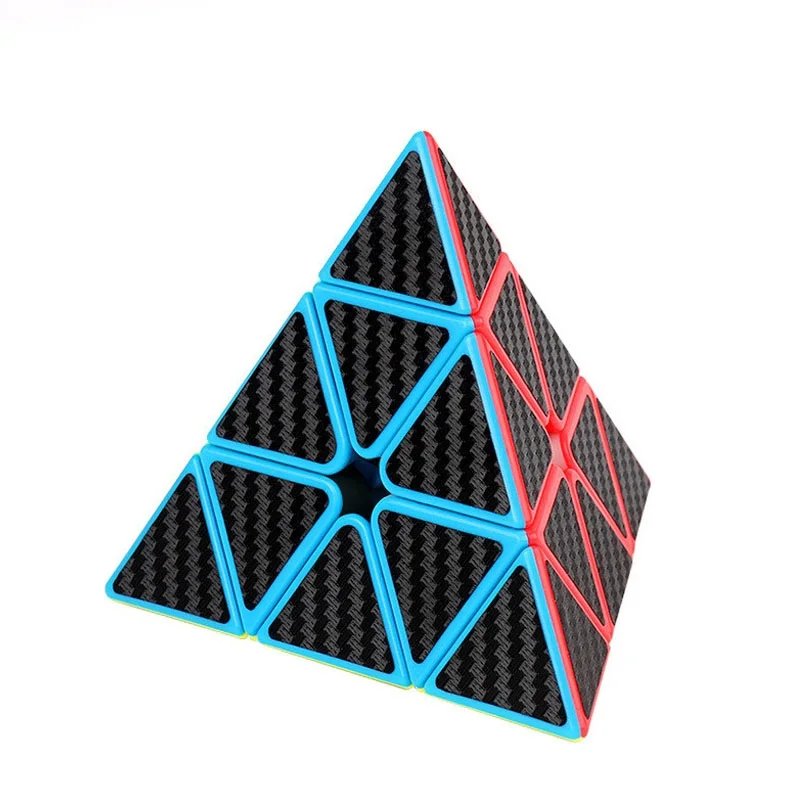 Pyramid Magic Cube Analog Carbon Fiber Stickers Speed Cubes Professional Puzzle Triangle Pattern Baby Educational Toy | Игрушки и хобби