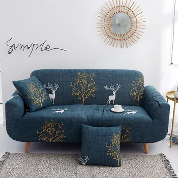 

Sofa Cover for Living Room Modern Style Floral Printing Fully-wrapped Sofa Cover Universal Sectional Slipcover 1/2/3/4 Seater