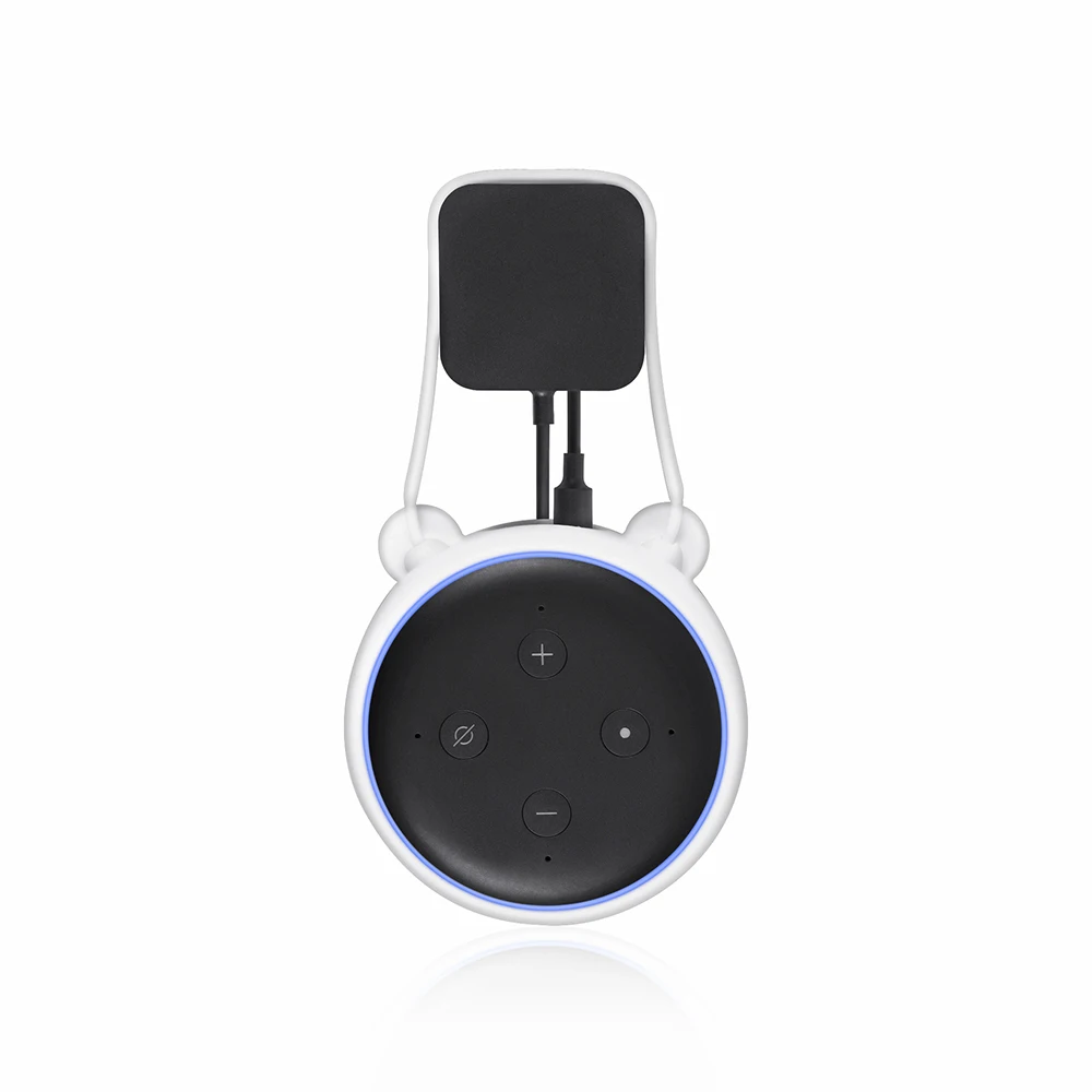 Wall Mount Holder Silicone Outlet Hanger for Amazon Echo Dot 3rd Speakers Gen Space Saver Charging Holder without Messy Cables