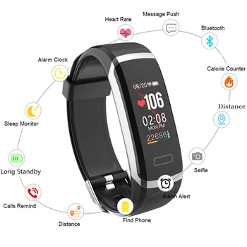 

Smart Watch Men Bracelet Real-time Heart Rate & Sleeping Monitor Best gift smart wristband Fitness Tracker Pink Fit for Women