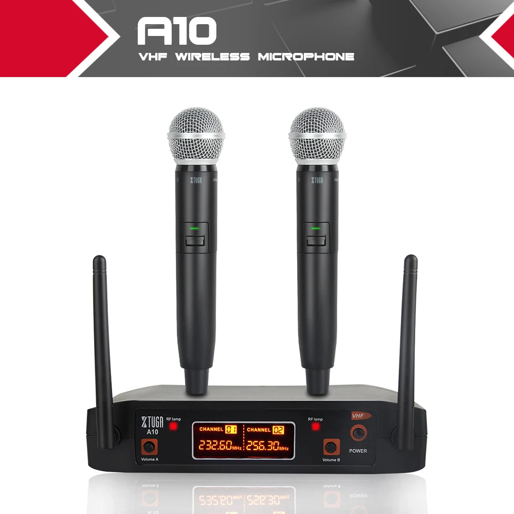 XTUGA audio A-10 2 Channel Cordless Microphone