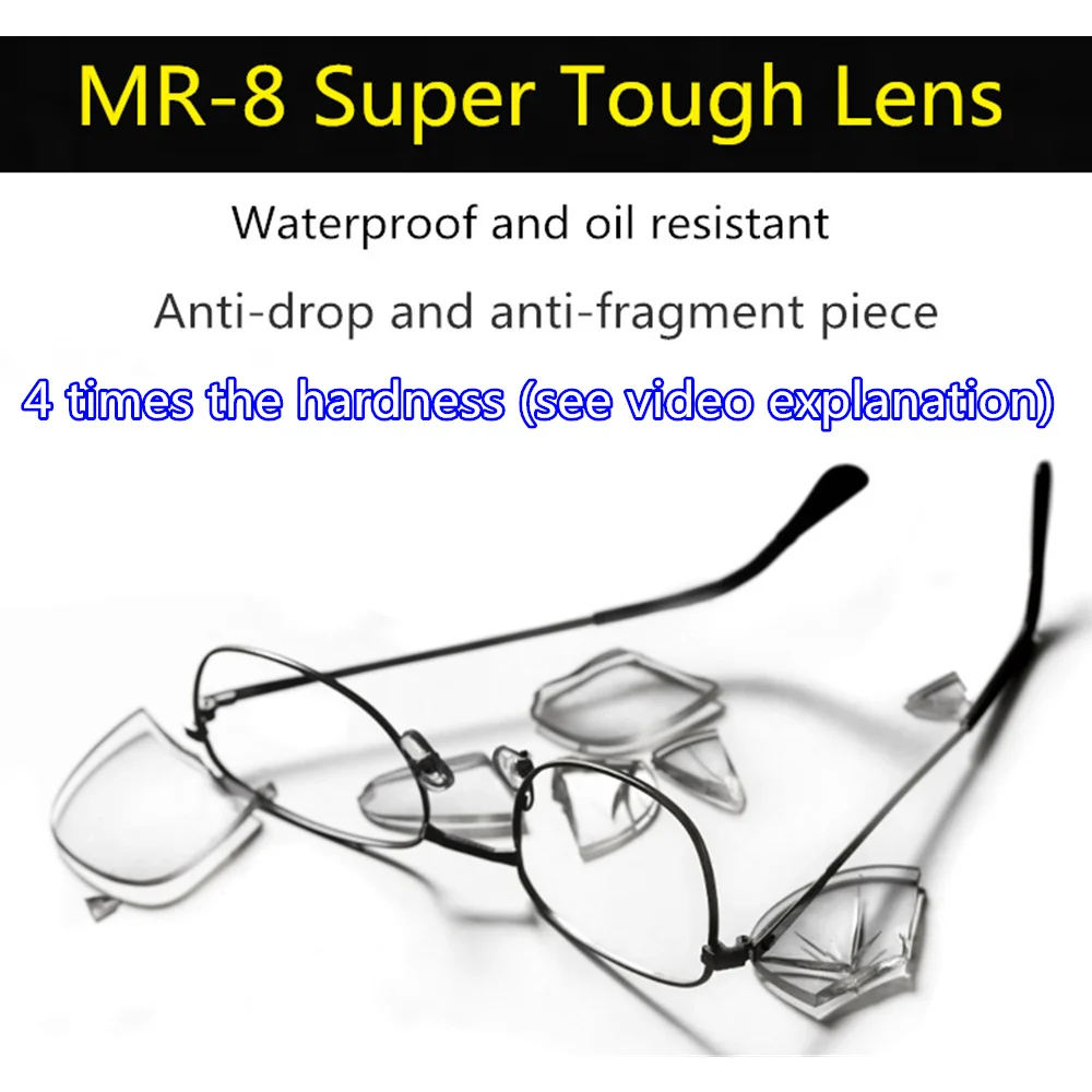 HD Prescription Lens 1.56/1.61/1.67/1.74 Thin Aspherical Resin Optical Myopia Lenes Super-tough MR-8 Series 4 Heavy Hardness prescription glasses lenses