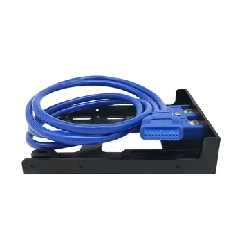 

20 Pin Professional 3.5 Inches Floppy Bay Plug And Play High Speed Front Panel USB 3.0 Computer ABS Adapter Connector Dual Ports