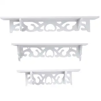 

Wall Shelf Rack White 3Pcs/Set Collecting Storage Ornament Hanging Elegant Fashion Holder Display Home Decor Simple