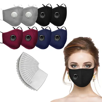 

Mascarilla 8pcs Solid Reusable Mask Adult Dusts Mask Windproof Foggy Haze Pollution Filtros Pm2.5 Respirator Mouth Caps Washable