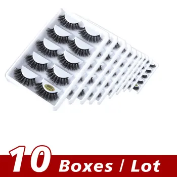

10 Boxes/lot Handmade 5 Pairs 3D Mink Eyelashes G800 Crisscross Messy Soft Strip Lashes Makeup handcrafted Long false Eyelash