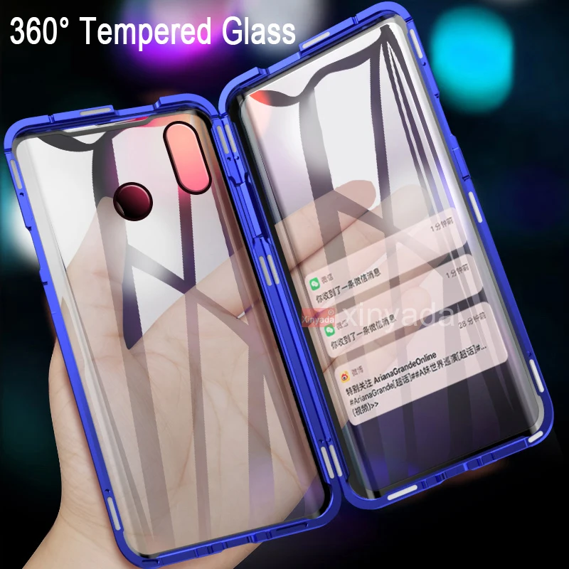 

Full Body Flip Magnetic Cover Case For Xiaomi Mi 8 Mi8 Mi 6X A2 Mi6X MiA2 Case 360 double sided Glass Cover Magnet Metal Coque