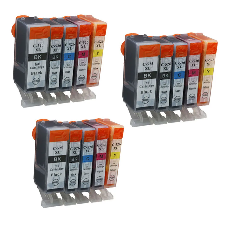 3BK 3PBK 3CYM Картридж с чернилами PGI-525 CLI-526 совместим с Canon PIXMA MG5150 MG5250 MG5350 MG6150 MG6250 IP4850 IP4950 MX715 чернила для принтера - Цвет: 3BK 3PBK 3CYM