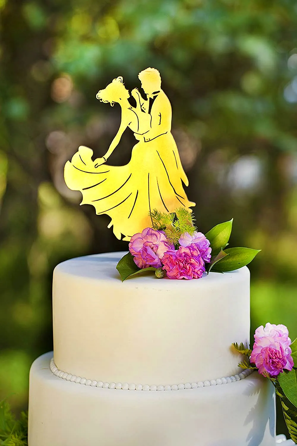mirror gold dancing bride and groom wedding cake topper acrylic for decorating party decoration | Дом и сад