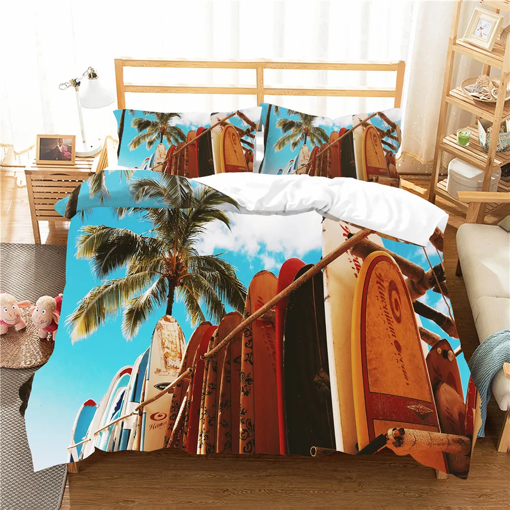 3d Bedding Set Duvet Cover Set Surfboard Printed Home Textiles