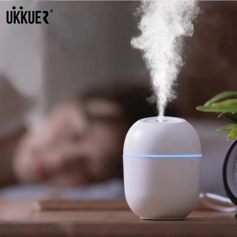 Mini Air Humidifier Ultrasonic 200ML LED Lamp USB Essential Oil Diffuser With Romantic Ligh Car Purifier Aroma Anion Mist Maker