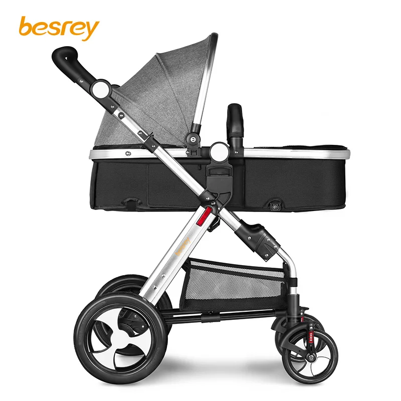 BR-C7042 Besrey, детская коляска, 3 в 1, складная коляска, коляска для новорожденного, коляска для малыша, коляска для Лежи и сидения, анти-шок, роскошный, высокий пейзаж - Цвет: BR-C7042