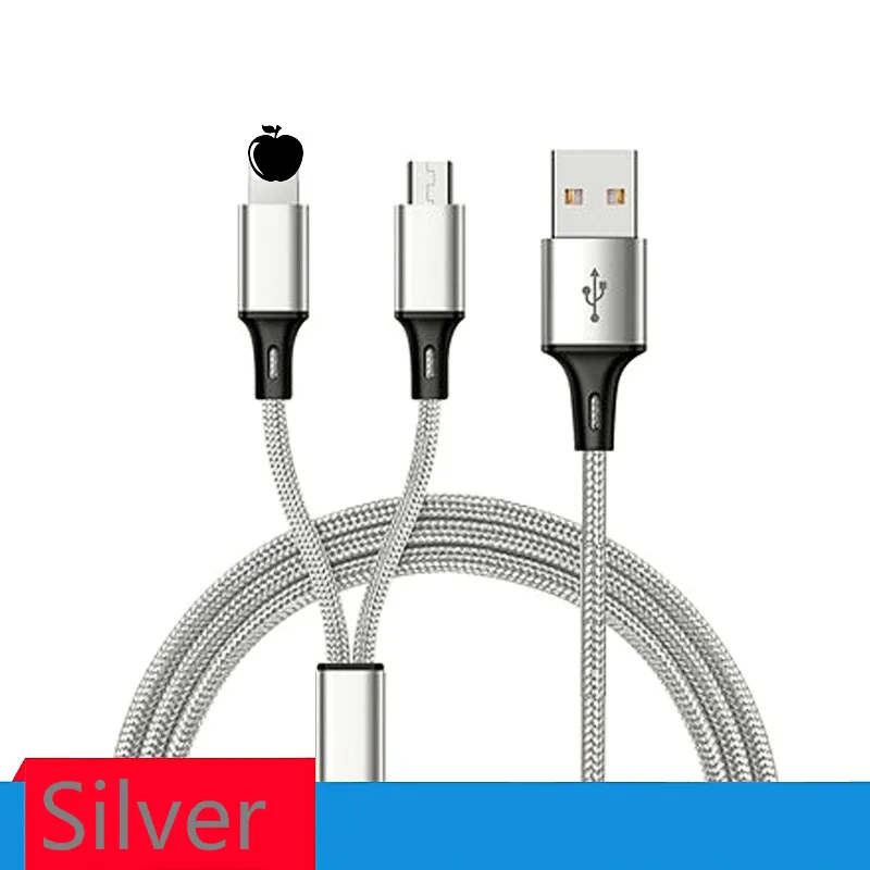 2 в 1 Micro USB кабель для зарядки для iPhone 6S 7 8 Plus X XS MAX XR быстрое зарядное устройство кабели для Samsung Xiaomi huawei