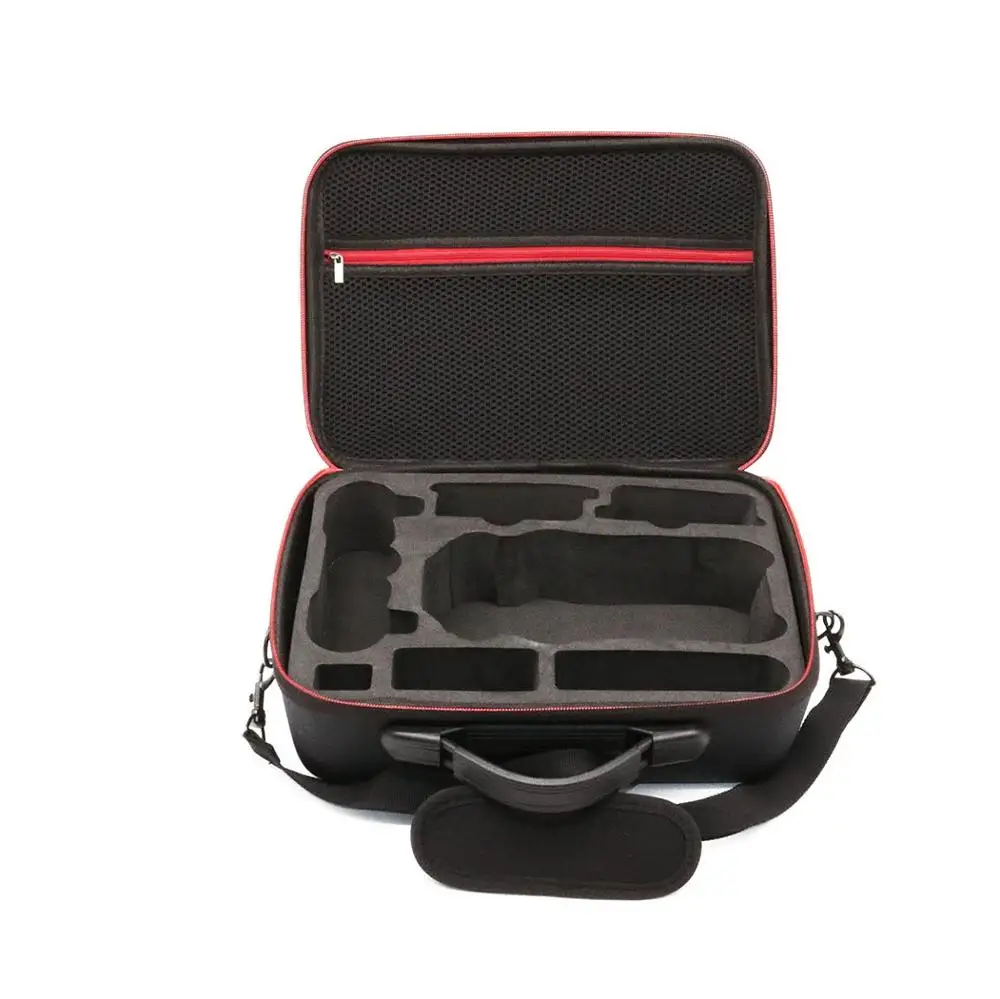 Détail de la fermeture éclair et du logo sur le sac à bandoulière pour DJI Mavic Pro.