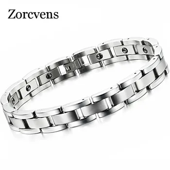 

Modyle Magnet Stone Man Bracelet Classical Stainless Steel Energy Balance Link Chain Bracelets For Men Health Care
