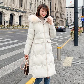 

Warm Winter Jacket Women Parkas Down Cotton Parka Woman Large Hair Collar Jacket Women Jacket Winter Ukraine Basic Jackets