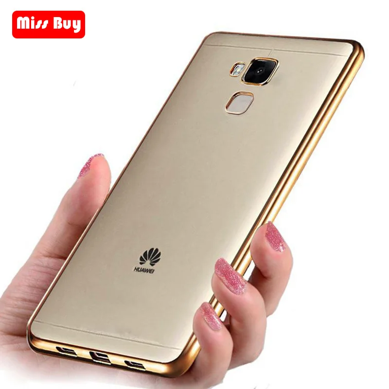 Ультратонкий Прозрачный чехол с золотым покрытием для Huawei honor 5C V8 8 6X 7X 5A 8X P30 Pro Y9 2019