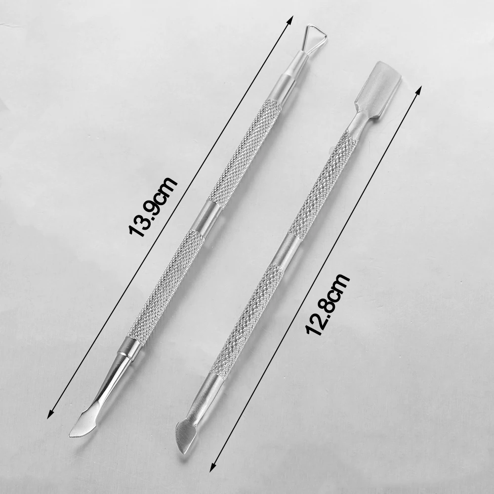 2Pcs Nail Art Remover Tool Stainless Steel Cuticle Peeler Scraper Remove Gel Nail Polish Remover Cuticle Pusher Manicure Tools
