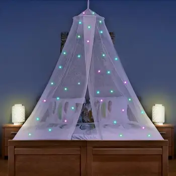 

Bed Canopy Glowing Stars Lightweight Dreamy Mosquito Net Isolate Insects For All Cots Home Single Beds Double Beds