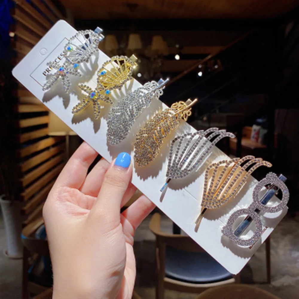 

New 1pc Shining Hairpins Crystal Rhinestones Word Hair Clips Women Styling Hairgrip Diamond Hair Clip Rhinestone Hairpin