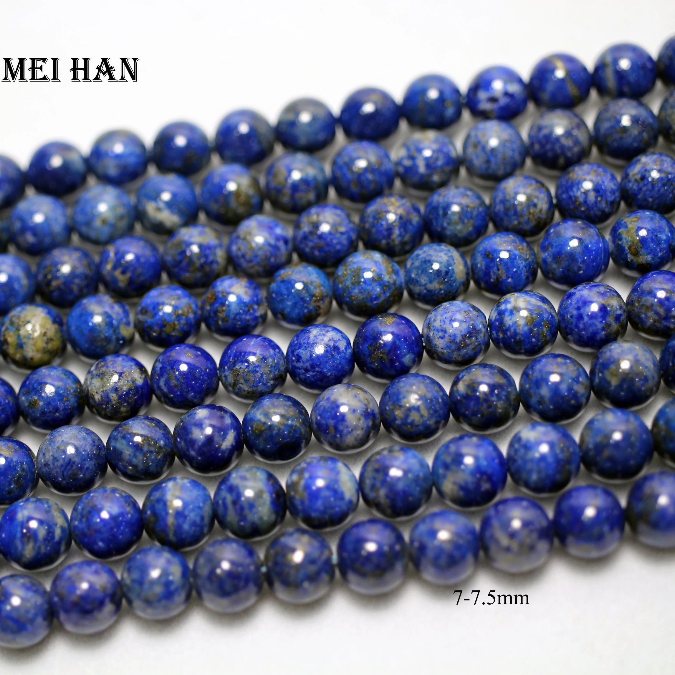 

Meihan Free shipping natural lapis lazuli smooth round loose beads for bracelet jewelry DIY making