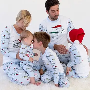 

Family Matching Christmas Pajamas Set Women Men Baby Kids Long Sleeve Santa Sleepwear Nightwear 2PCS Set