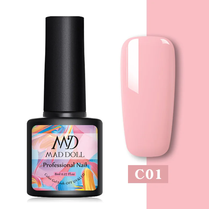 C01 MAD DOLL, 8 мл, Гель-лак для ногтей, красный, синий, фиолетовый, смешанные цвета, отмачивается от УФ-лака, долговечный гель для дизайна ногтей - Цвет: C01