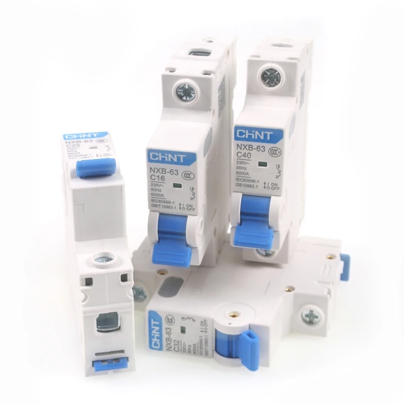 CHNT CHINT Miniature Circuit Breaker NXB-63 MCB 1P C6 C10 C16 C20 C25 C32 C40 C50 C63A for Replace DZ47-63 Air Switch