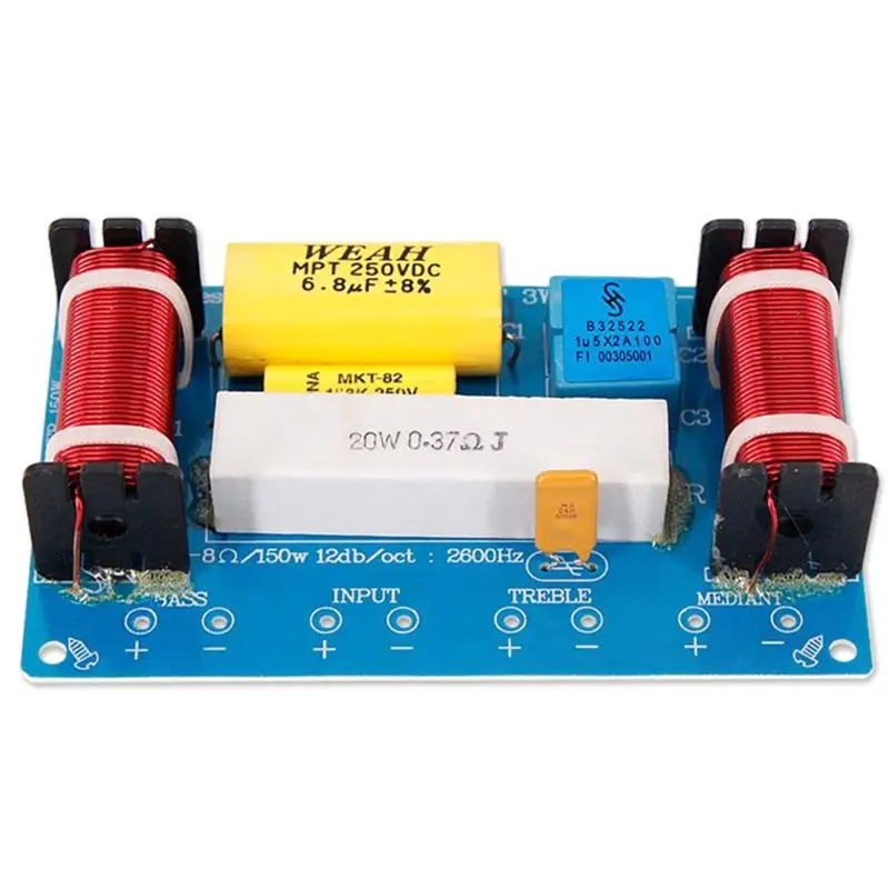 WEAH-338 3 Way 120W Speaker Audio Frequency Divider Loudspeaker Crossover Filter 95AF