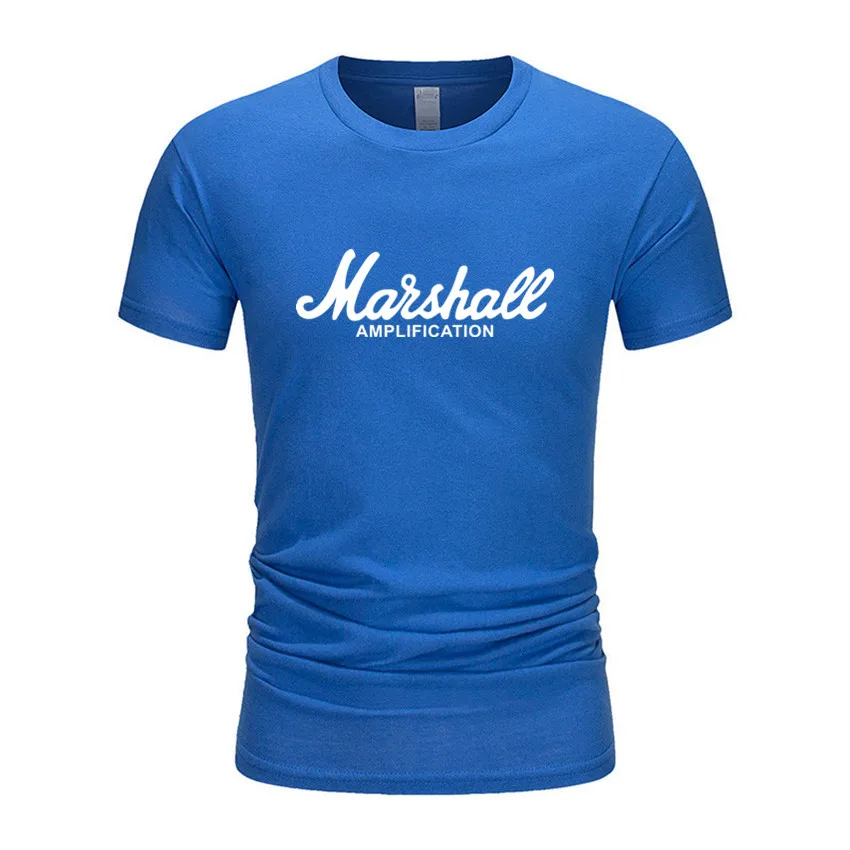 

Marshall T-shirt and Amps logo, enhanced guitar, hero, rock, cafe, music, top, men's shirt, fashionable Harajuku T-shirt