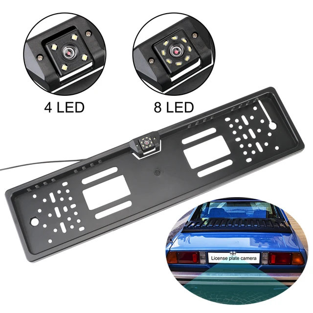 Caméra de recul de voiture avec support de plaque de planificateur européen et britannique, capteur de stationnement, 4/8 LED, barrage 2.4G, récepteur vidéo, ensemble Parltronics PDC, 12V 1