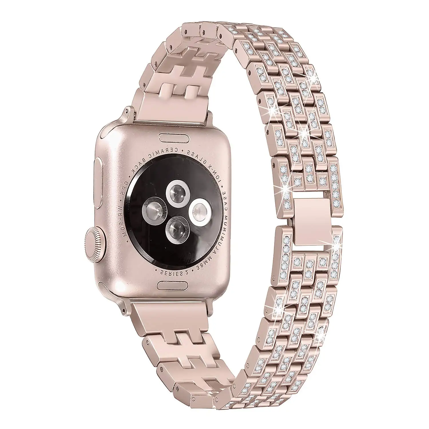 Роскошный Алмазный ремешок из нержавеющей стали для Apple Watch 42 мм 38 мм 44 мм 40 мм серия 5 4 металлический браслет для iWatch 3 2