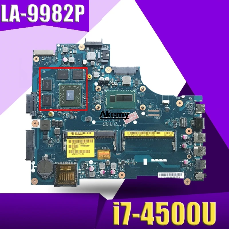 

LA-9982P Laptop motherboard for Dell Inspiron 15R-5537 3537 original mainboard I7-4500U 2GB graphics card