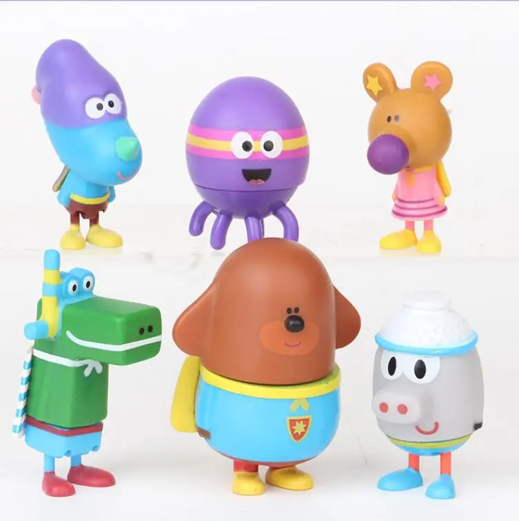 6 шт./компл. Эй Duggee фигурка игрушки собака учитель ПВХ носорога вомбат Осьминог Аллигатор Бегемот животный принт модель куклы
