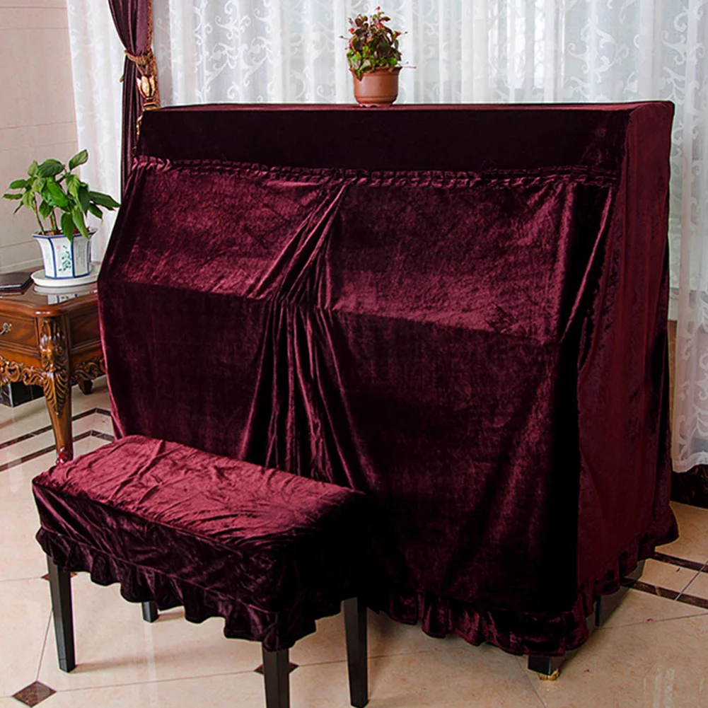 Домашний макраме украшенный прочный мягкий бархат красивый пыленепроницаемый с крышкой практичный защитный чехол для пианино ручная стирка