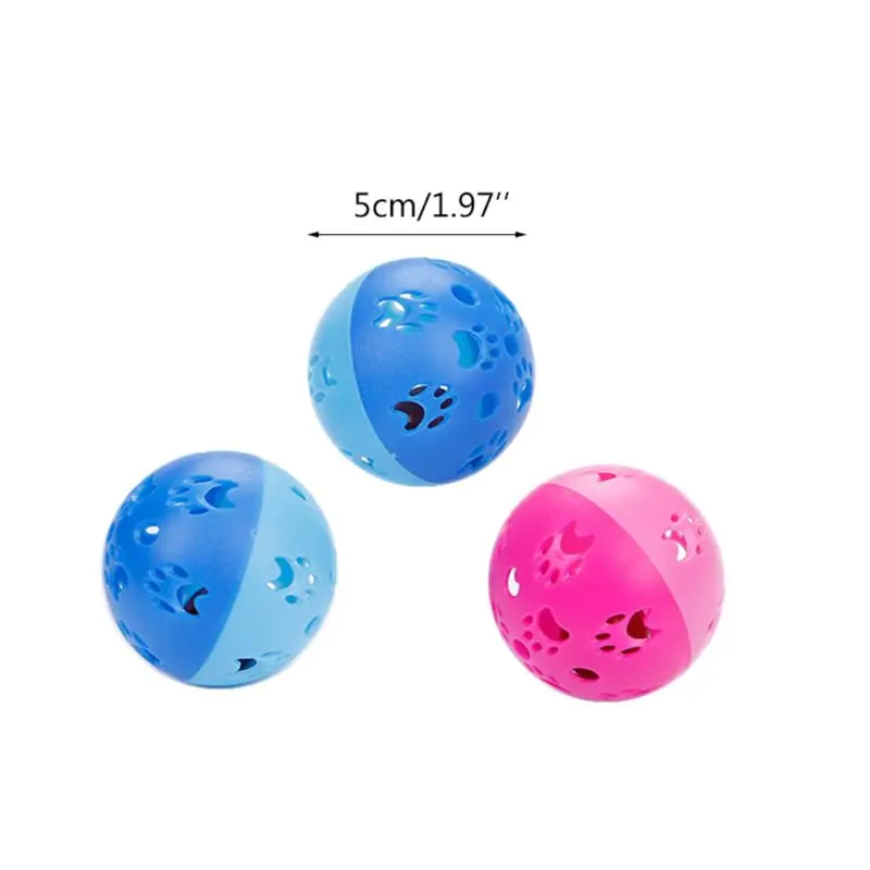 10pcs Plastic Playing Balls for Pet Cat Kitten with Jingle Bells Pounce Chase Rattle Toy