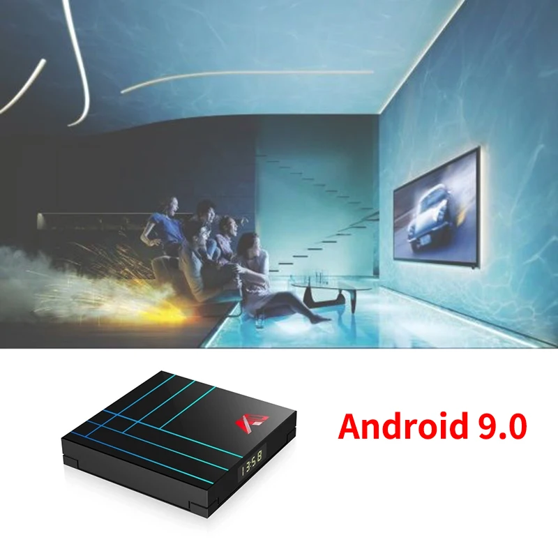 A10 Smart Android 9,0 ТВ приставка Rk3318 четырехъядерный 64 бит 4 ГБ/32 ГБ Uhd 4K Vp9 H.265/H.264