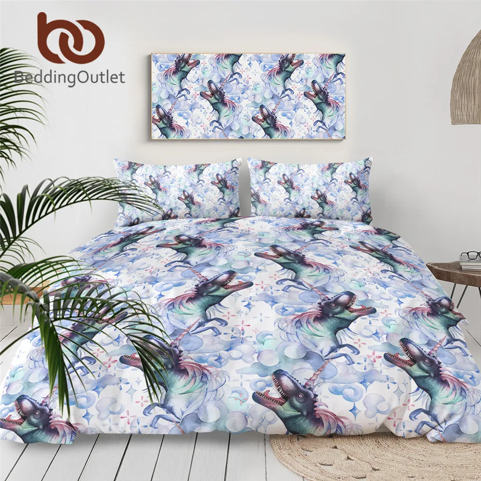 Постельное белье BeddingOutlet с динозаврами акварельный комплект пододеяльник