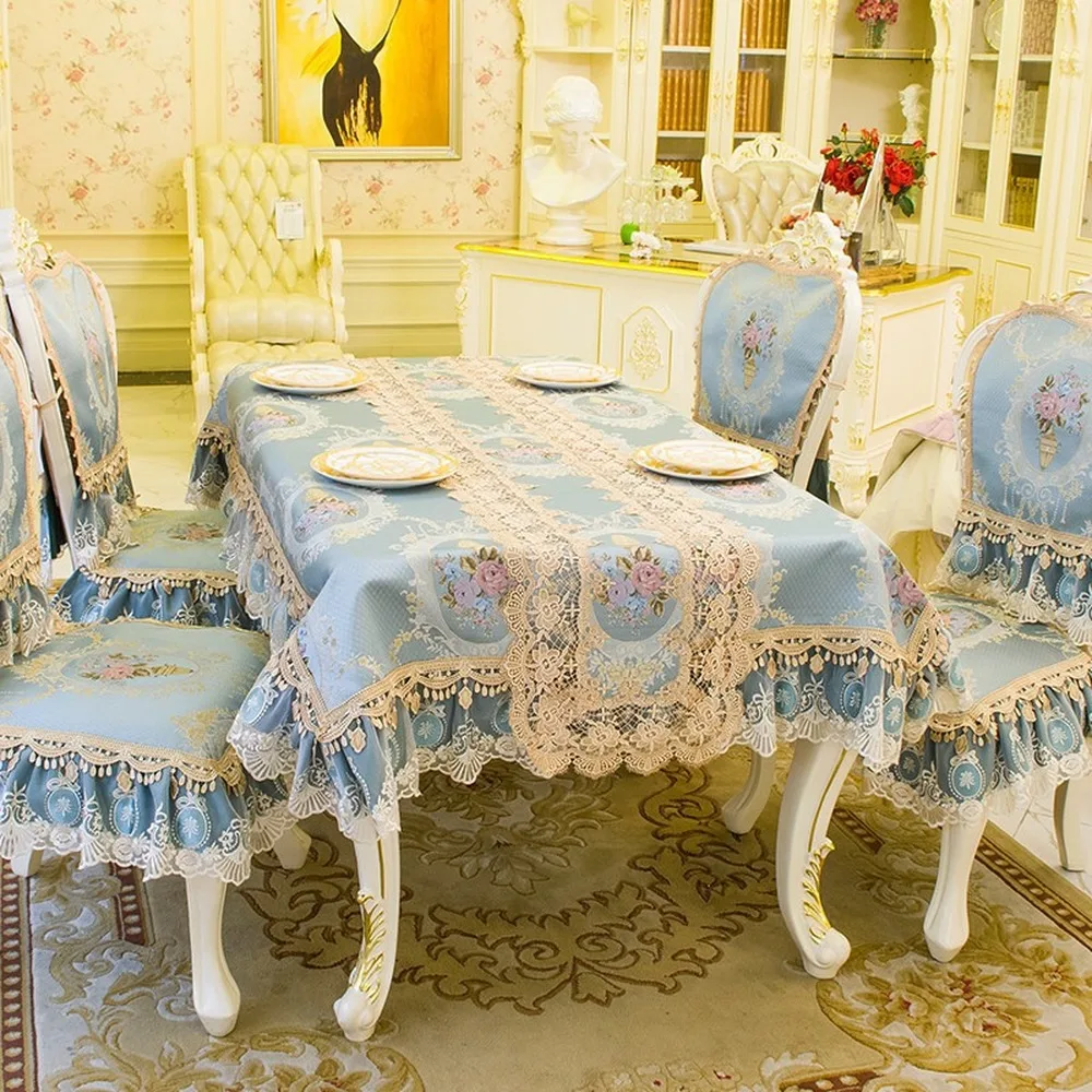 Premium Jacquard Lace Tablecloth Chair Cover