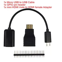 3в1 Himbeer Pi Zero Комплект Mini HDMI auf HDMI Header + Micro USB адаптер + GPIO DE