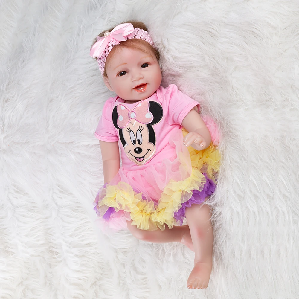 Реалистичные Reborn Baby Doll Игрушки для новорожденных 55 см тело реалистичные девочка Силиконовые Bonecas Bebes Reborn baby dolls